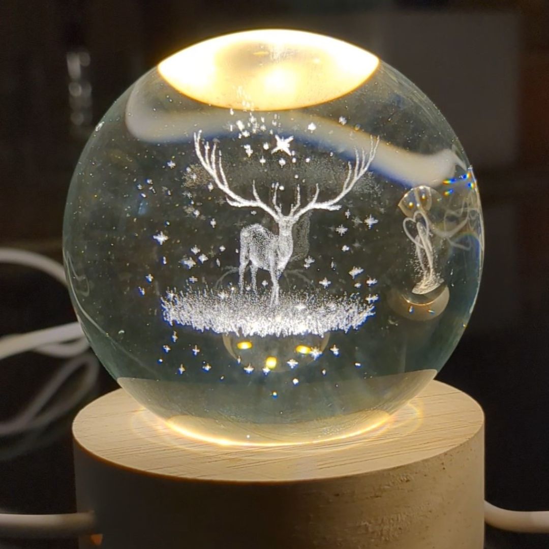 3D Crystal Ball LED Lamp - Markhor Design