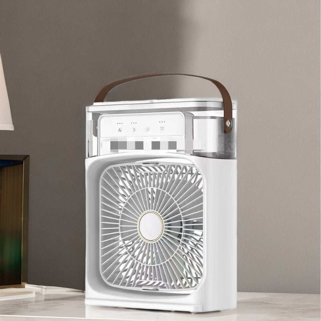 3-in-1 Portable Plastic air Cooler Fan With Color Light Humidifier Water air Cooling Car Outdoor Rv Use Mini Fan