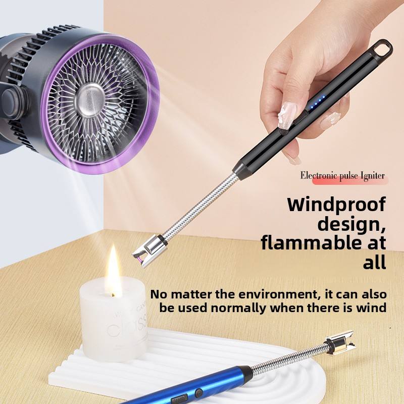 Hot-Selling Type-C Interface Kitchen Igniter Lighter Windproof Arc Pulse Ignition USB Charging Electric Durable Metal Lighter