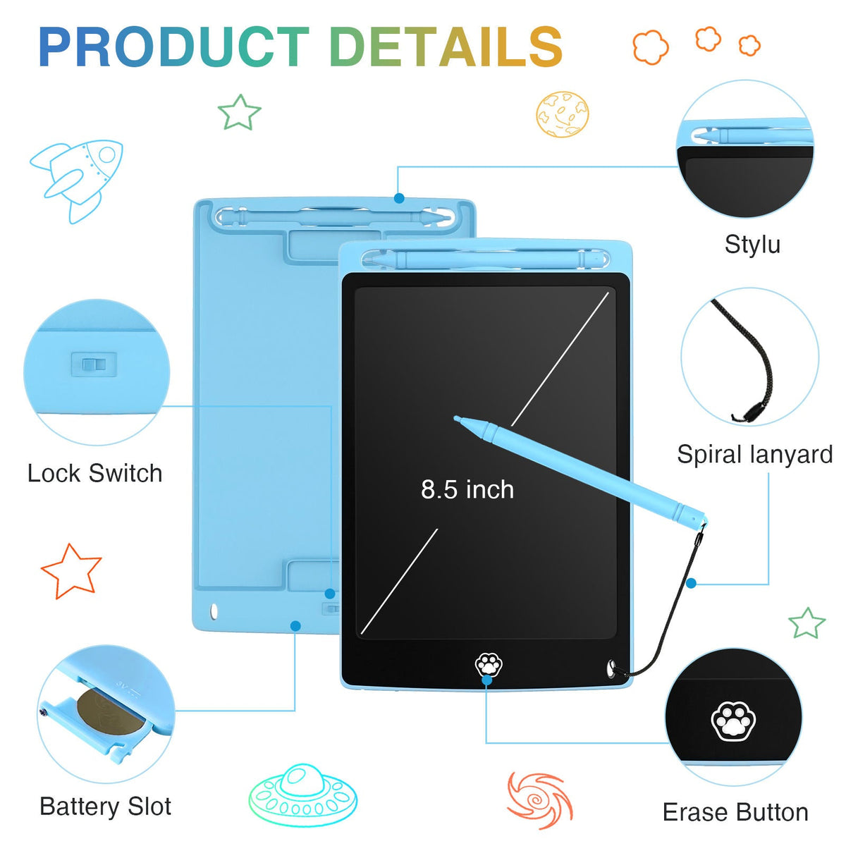 8.5 Inches LCD Writing Tablet For Kids