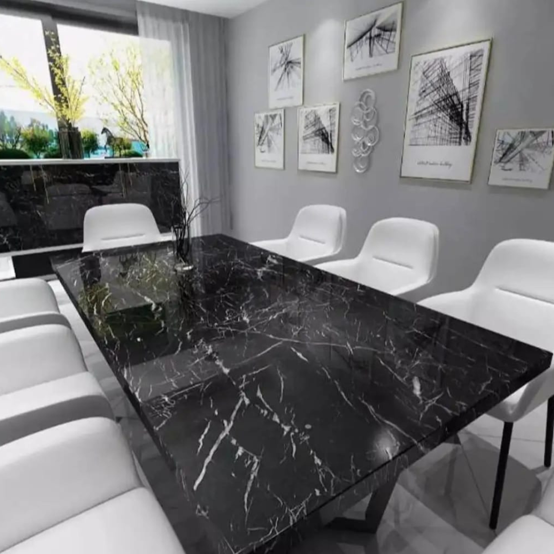 Kitchen Marble Sheet – Black | 6.5 ft × 2 ft (2 Meter Roll)