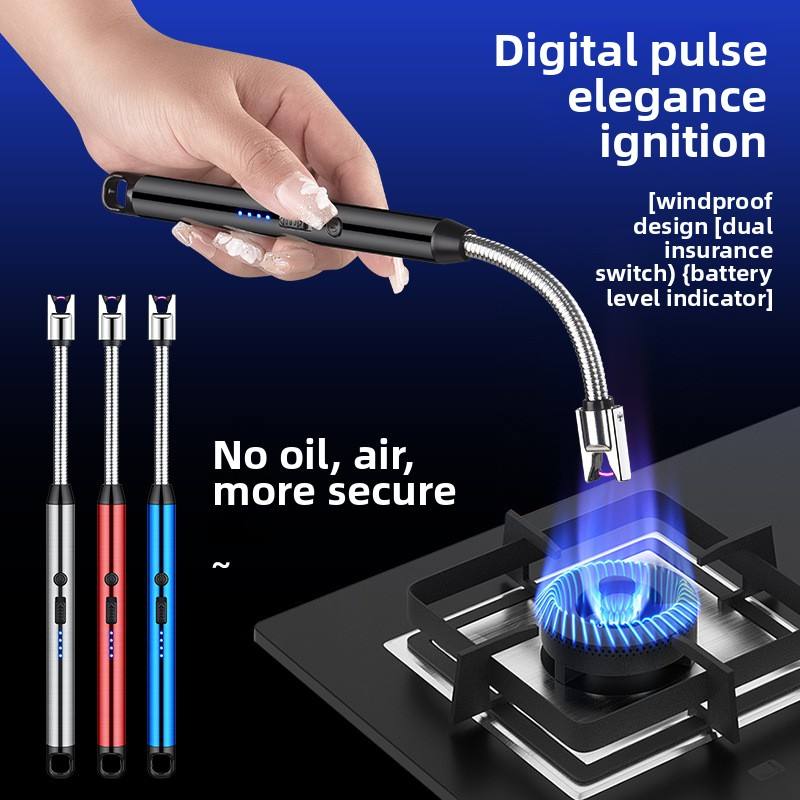 Hot-Selling Type-C Interface Kitchen Igniter Lighter Windproof Arc Pulse Ignition USB Charging Electric Durable Metal Lighter