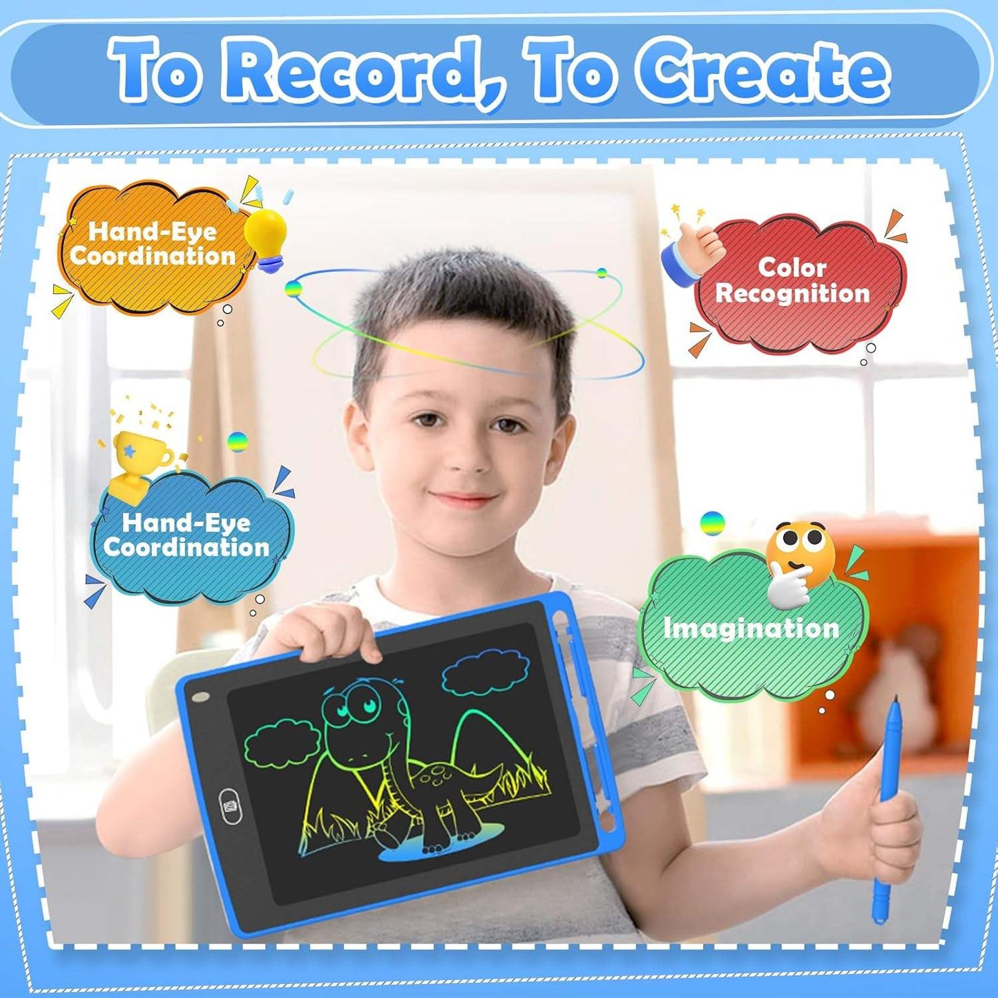 8.5 Inch LCD Writing Tablet for Kids – Color Screen Magic Slate