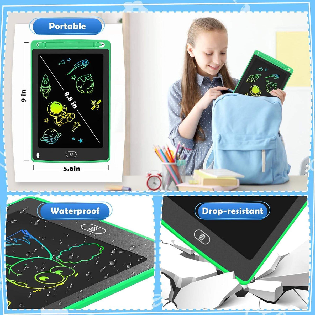 8.5 Inch LCD Writing Tablet for Kids – Color Screen Magic Slate