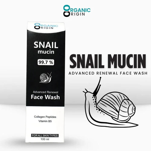 Organic Origin Snail Mucin Renewal Face Wash – Gentle Cleanse & Repair (100ml)
