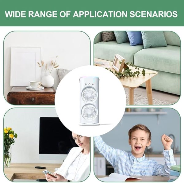 Portable Mini Double Fan Air Cooler With Mist Humidifier