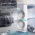 Portable Mini Double Fan Air Cooler With Mist Humidifier